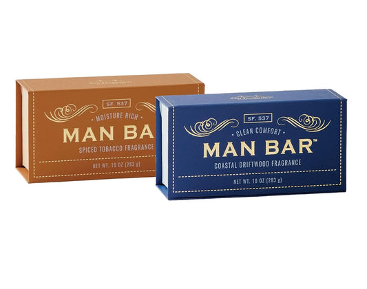 San Francisco Soap Company Man Bar Set of 2 10 oz. Soap Bars (Spiced Tobacco & Coastal Driftwood)