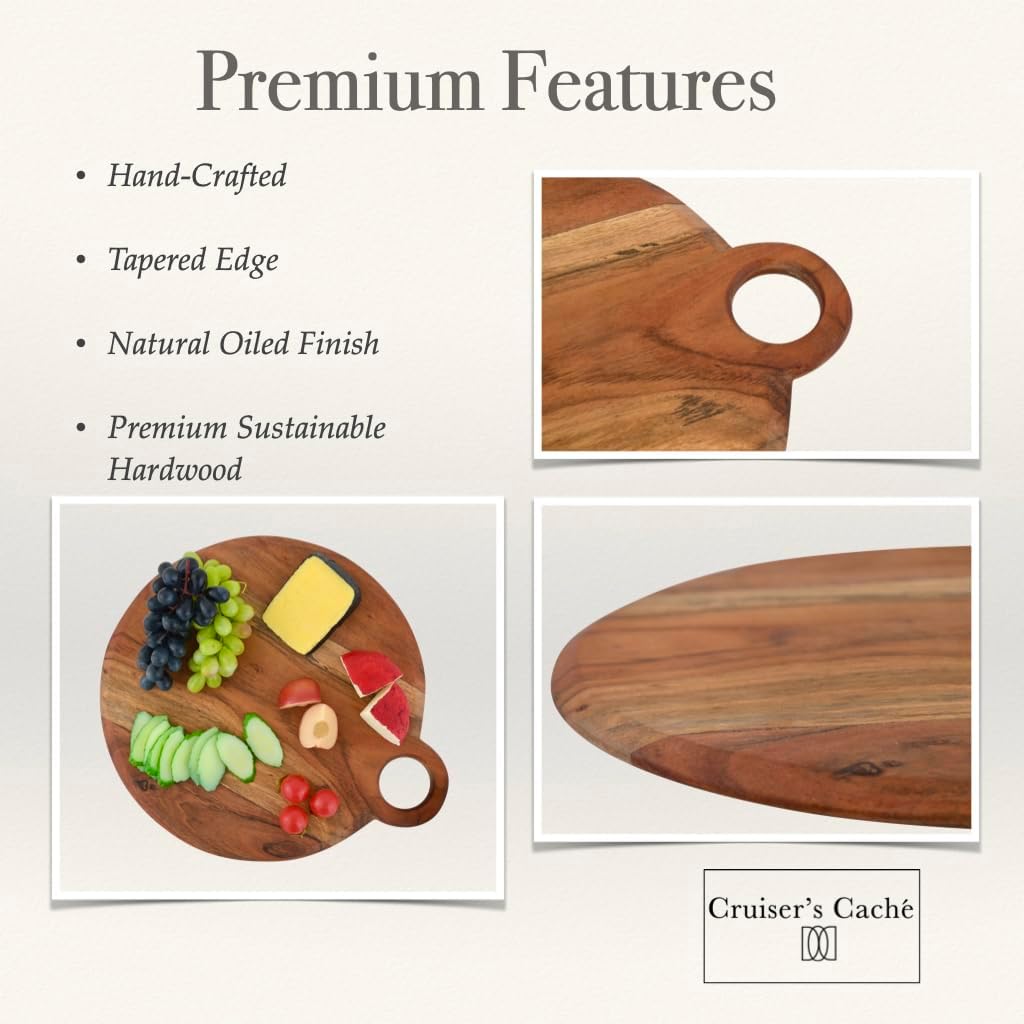 Cruiser’s Caché | 14” Premium Hardwood Round Cheese Board