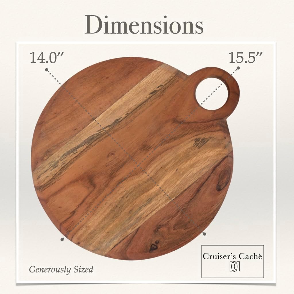 Cruiser’s Caché | 14” Premium Hardwood Round Cheese Board