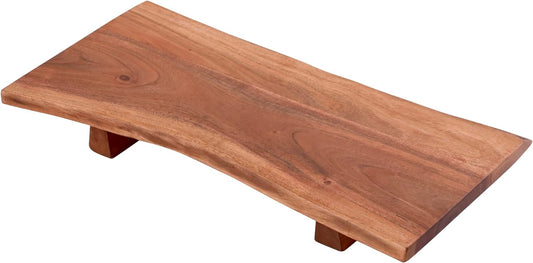 Cruiser’s Caché | 18” Premium Footed Hardwood Cheese/Charcuterie Board | Natural Wood Finish with Live-Edge