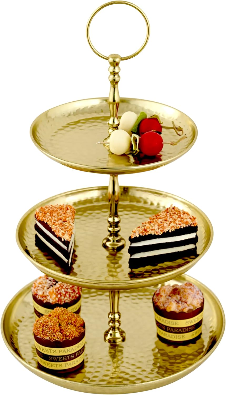 Cruiser’s Caché | Jaipur 3-Tiered 18" Metal Serving Stand