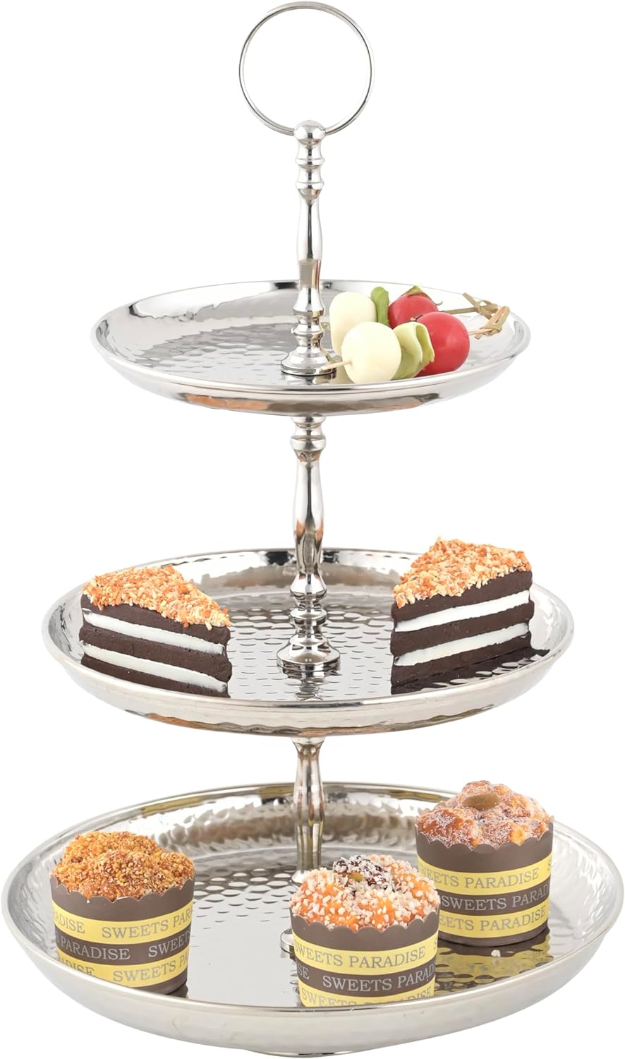 Cruiser’s Caché | Jaipur 3-Tiered 18" Metal Serving Stand