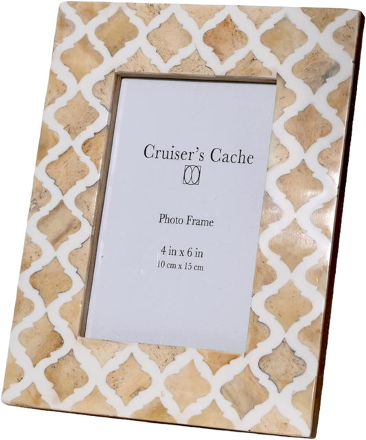 Cruiser’s Caché | Moroccan-Inspired Trellis Photo Frame with Natural Bone