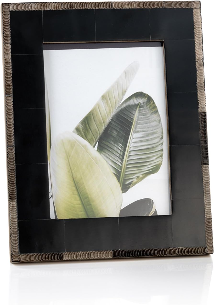 Zodax Palm Desert Chiseled Horn & Black Resin Photo or Picture Frame